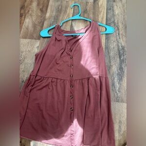 Peplum button front tank top